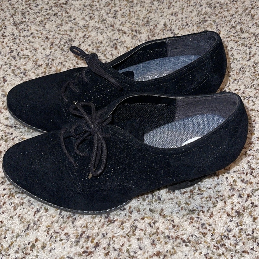 Dr. Scholl’s Memory Foam Cool Fit Black Suede Heel Shoes Women’s sz 8.5